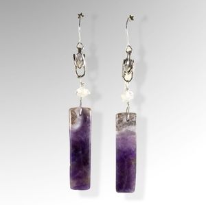 SOLD Goddessa Jewels Chevron Amethyst Earrings Sterling